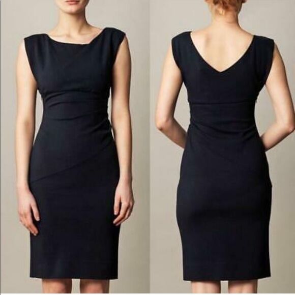 DIANE Von FURSTENBERG Sleeveless Jori V-Back Knee Length Sheath Dress Black 0 - Picture 1 of 7